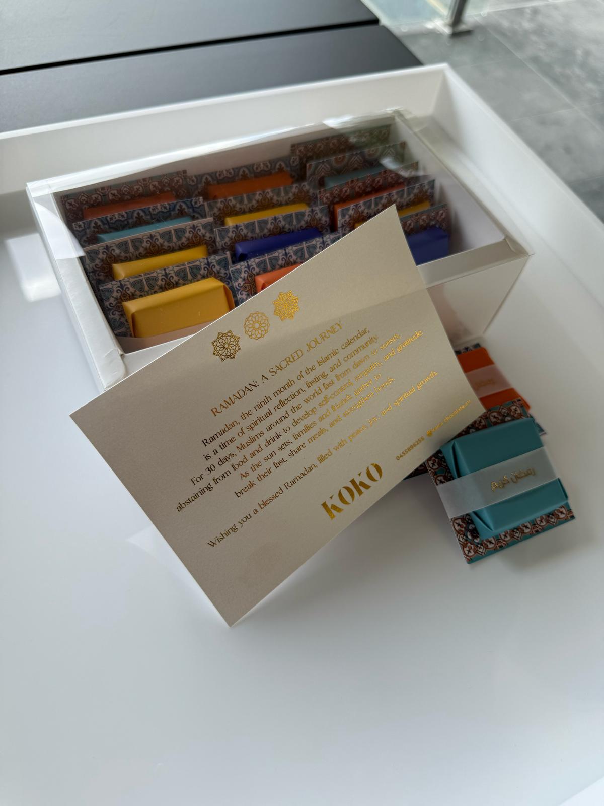 Elegant Ramadan Kareem Chocolate Gift Box (15 Pieces)